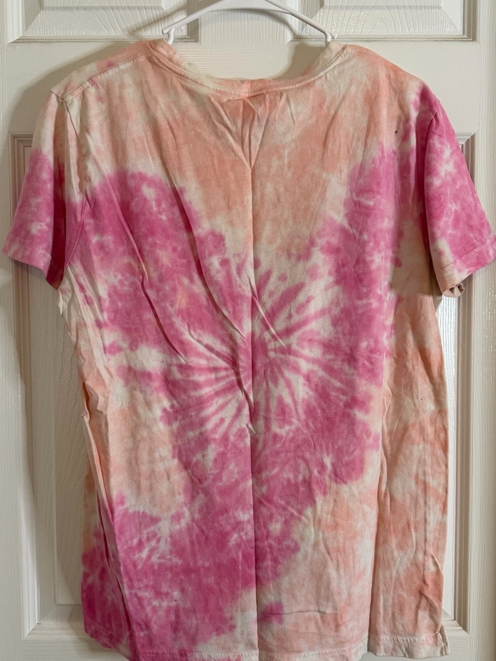 PINK Victoria's Secret Tie-Dye Short Sleeve Tee in Pink & Peach - Picture 2 of 3